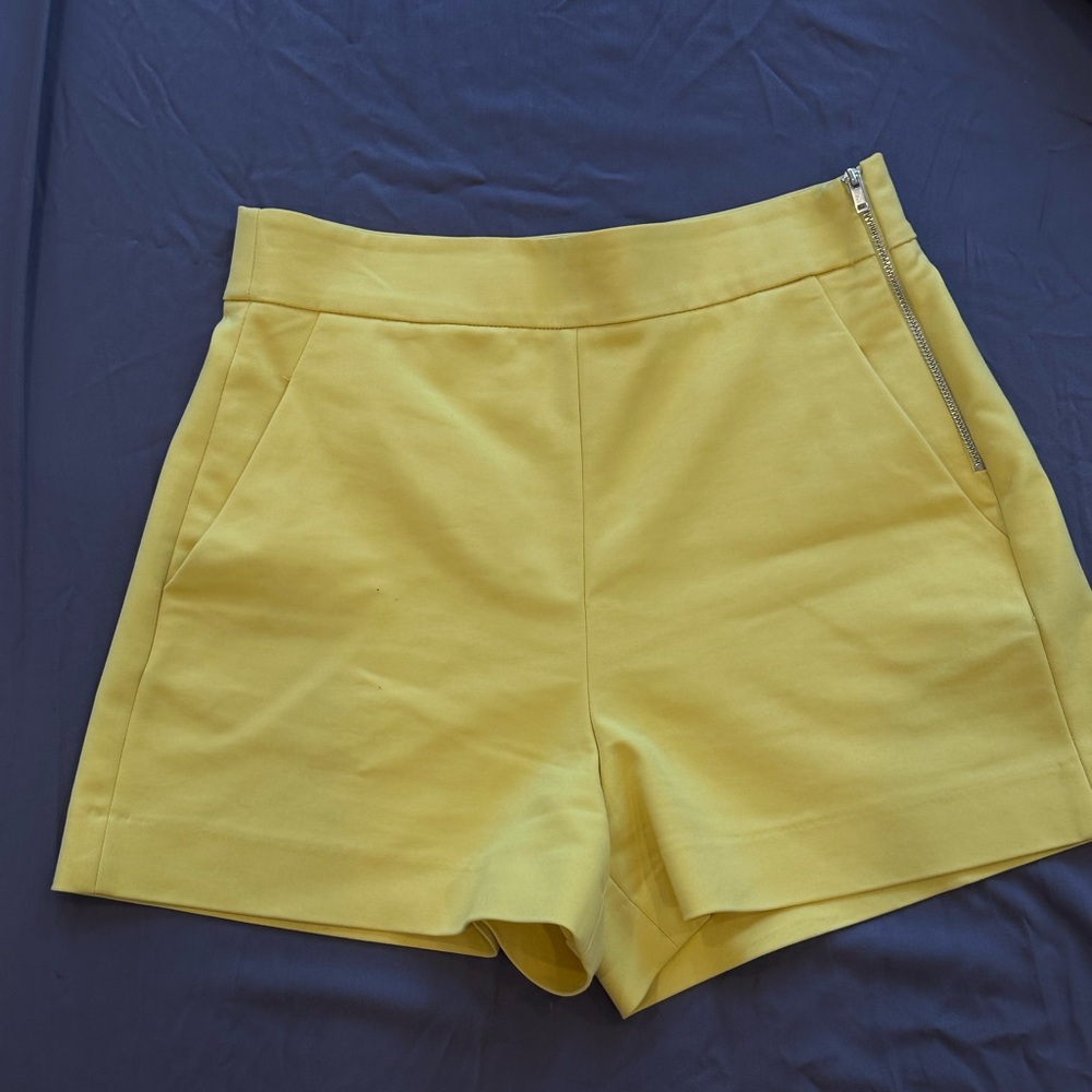 Zara High Waist Yellow Women's Shorts